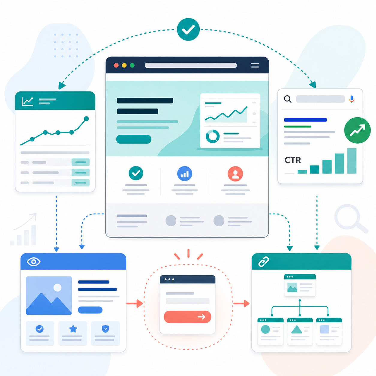 SaaS homepage CTR improvement and free signup path illustration